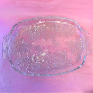 Vintage thick crystal party dish